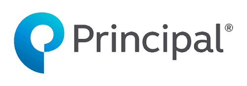 The image shows a logo with the text 'PRINCIPAL' prominently displayed below a stylized letter 'P'.
